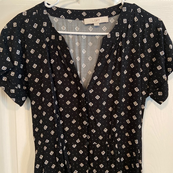 LOFT black geo pattern maxi dress - Picture 2 of 3